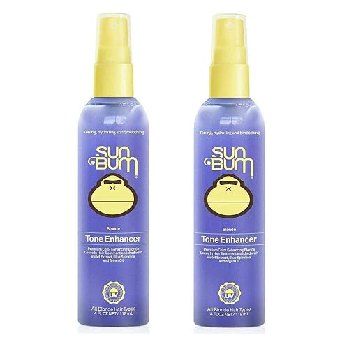 Sun Bum Blonde Tone Enhancer - Paraben, Gluten and Cruelty Free Purple Leave In Treatment for Blondes (2 Pack) Beauty & Personal Care Sun Bum