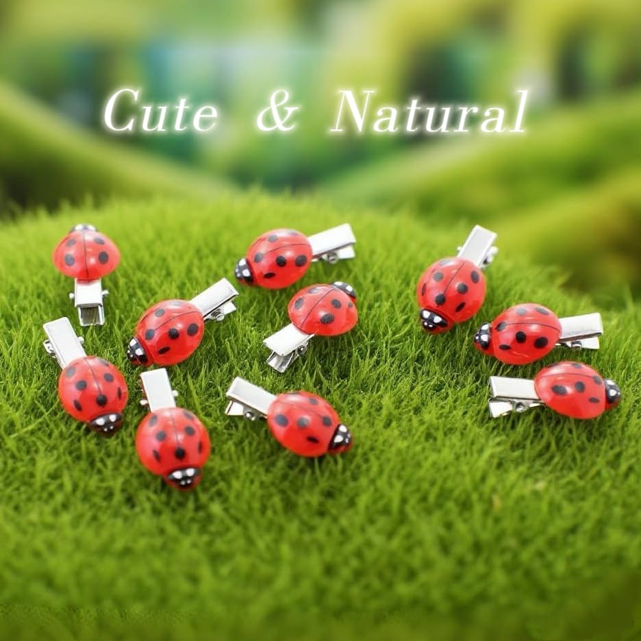 10 Pcs Fun Ladybug Hair Clips Funky Insect Bug Hair Clips for Teen Girls Women Cute Decorative Whimsical Accessories for Back to School Halloween Beauty and Personal Care Fosrisix