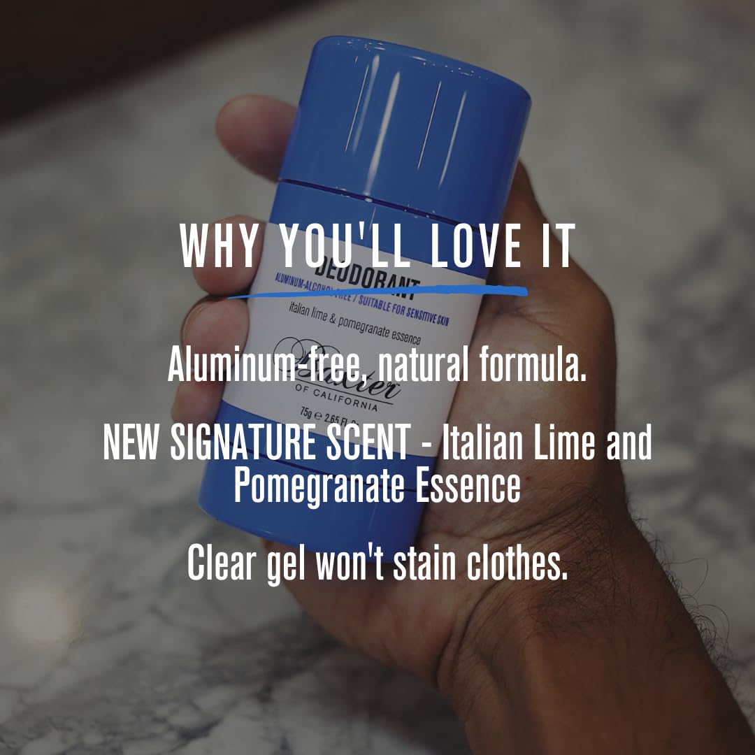 Baxter of California Deodorant, Aluminum & Alcohol-Free Clear Stick, Italian Lime and Pomegranate Essence, 2.65 Ounce Beauty and Personal Care Baxter of California
