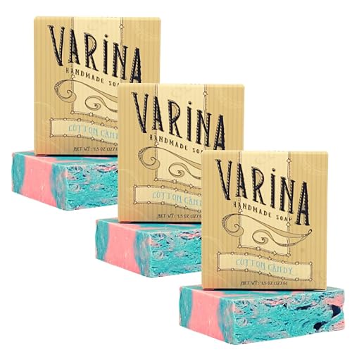 Varina Natural Cotton Candy Bar Soap - Gentle Cleansing for Sensitive Skin - 3 Pack Beauty & Personal Care Varina