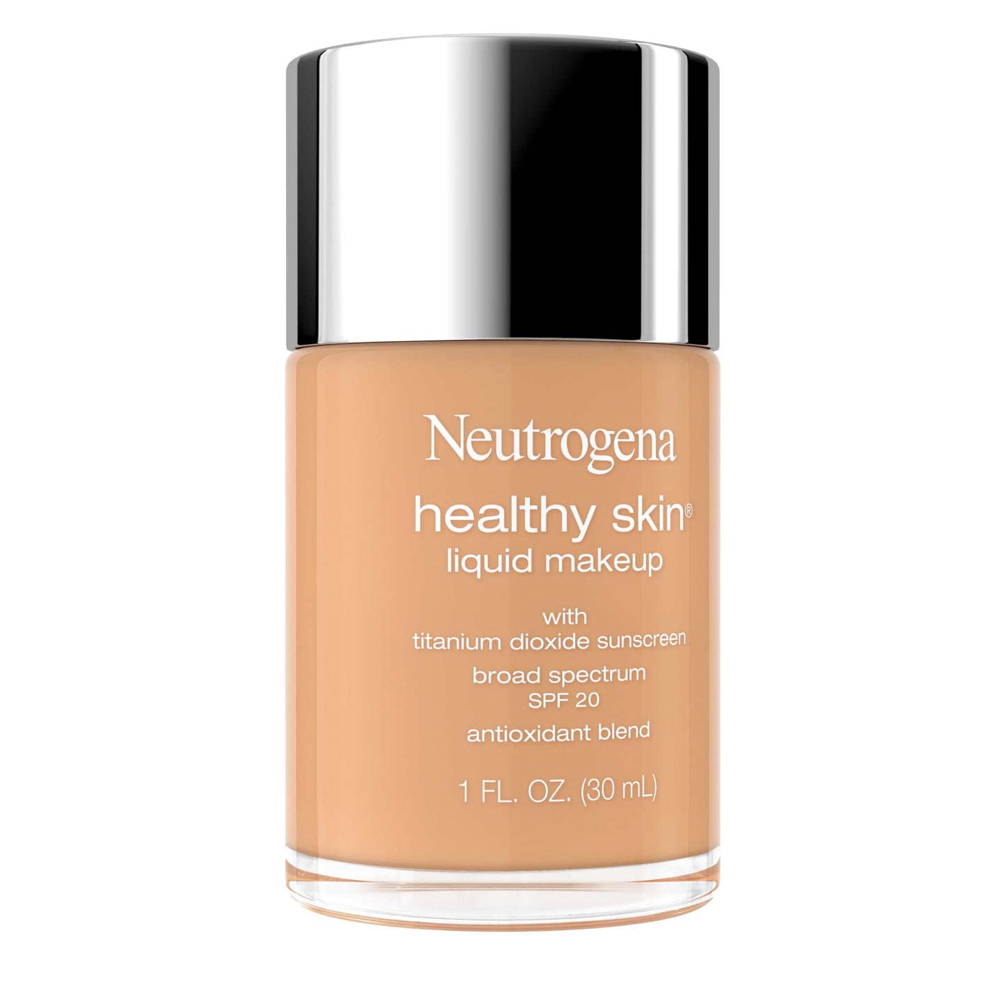 Neutrogena Healthy Skin Liquid Foundation Makeup Broad Spectrum SPF 20 Sunscreen, Medium Coverage, Vit B5, Antioxidants, All Day Wear, Creamy Beige Beauty & Personal Care Neutrogena