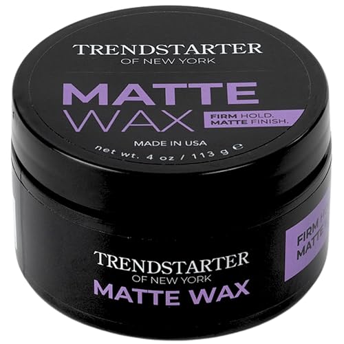 TRENDSTARTER - MATTE WAX (4oz) - Firm Hold - Matte Finish - Water Based All-Day Hold Hair Styling Pomade - Flake-Free Styling Wax for All Hair Types Beauty & Personal Care TRENDSTARTER