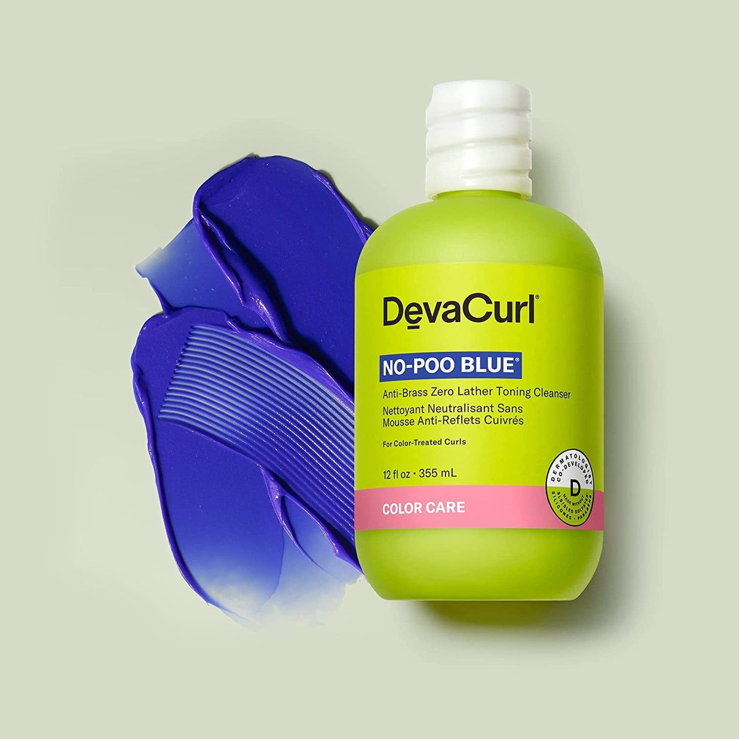 DevaCurl No-Poo Blue® Anti-Brass Zero Lather Toning Cleanser, Superfruits, 12 fl. oz. Beauty & Personal Care DevaCurl