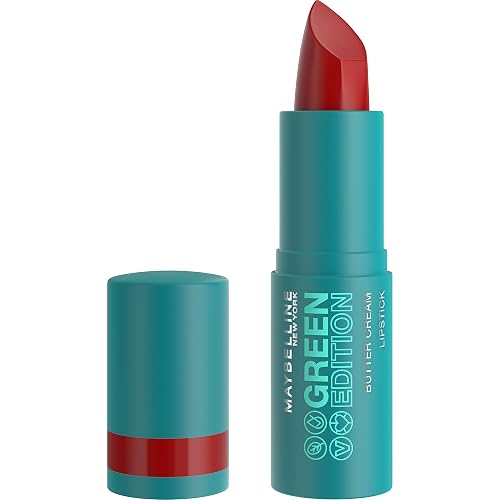 Maybelline Green Edition Butter Cream High-Pigment Bullet Lipstick, Musk, Orange Red, 0.12 oz Beauty & Personal Care MAYBELLINE
