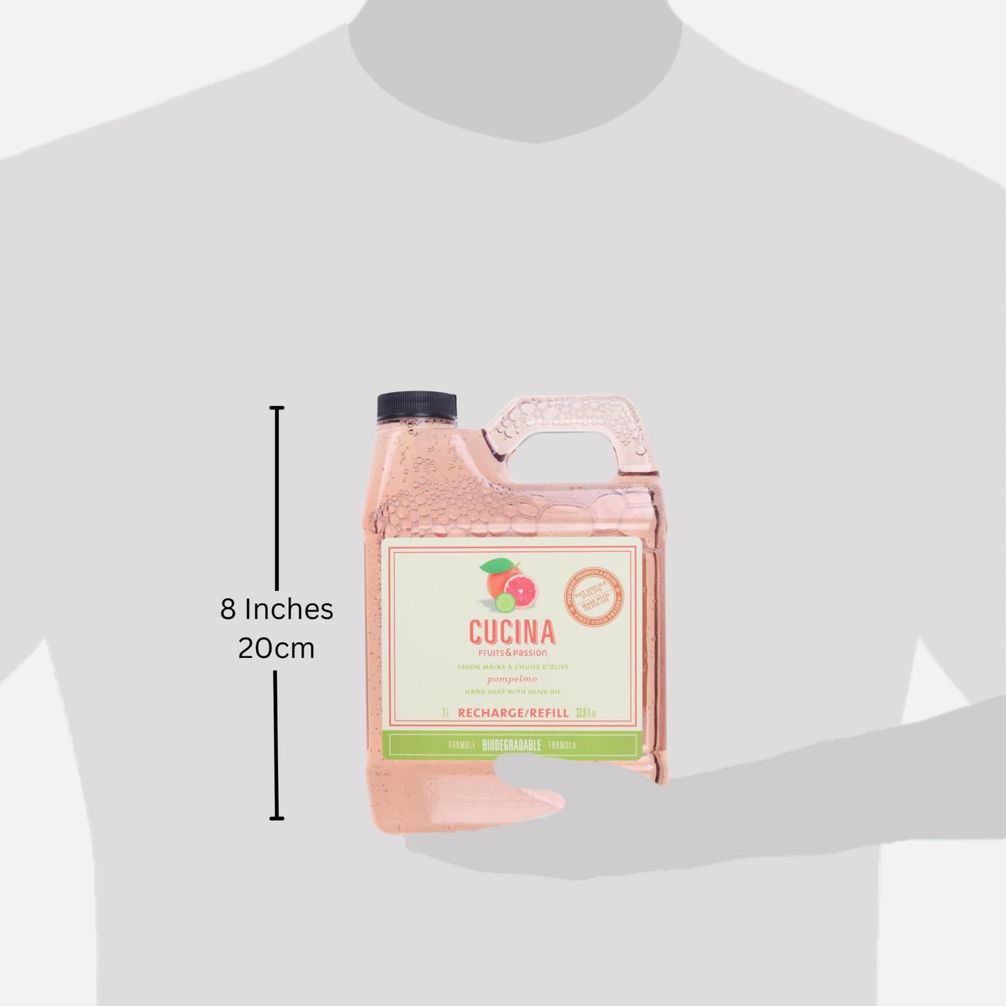 Cucina Fruits & Passion Pompelmo Hand Soap Refill 33.8 fl oz - Grapefruit Scent, Olive Oil Formula, Kitchen Hand Wash, Made in Canada - 2 Pack Beauty & Personal Care Cucina