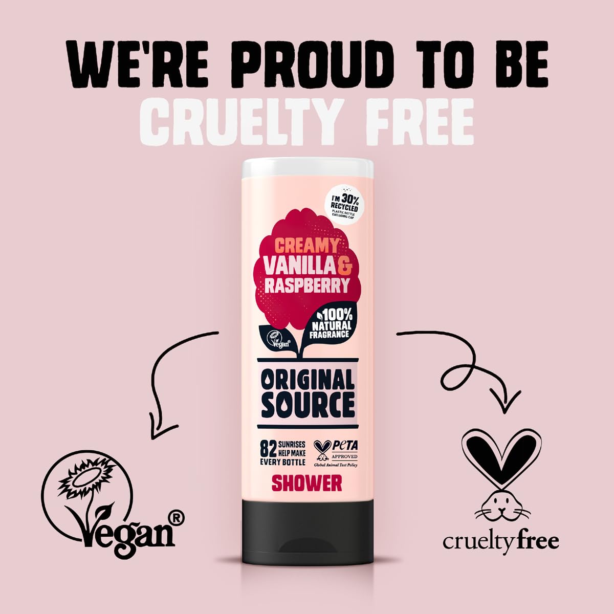 Cussons Vanilla Milk and Raspberry Original Source Shower Gel Beauty & Personal Care ORIGINAL SOURCE
