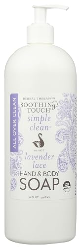 Soothing Touch Hand & Body Soap, Lavender Lace, 32 oz, Professional Grade Lavender Oil, Gentle, Paraben Free, Vegan Beauty & Personal Care Soothing Touch