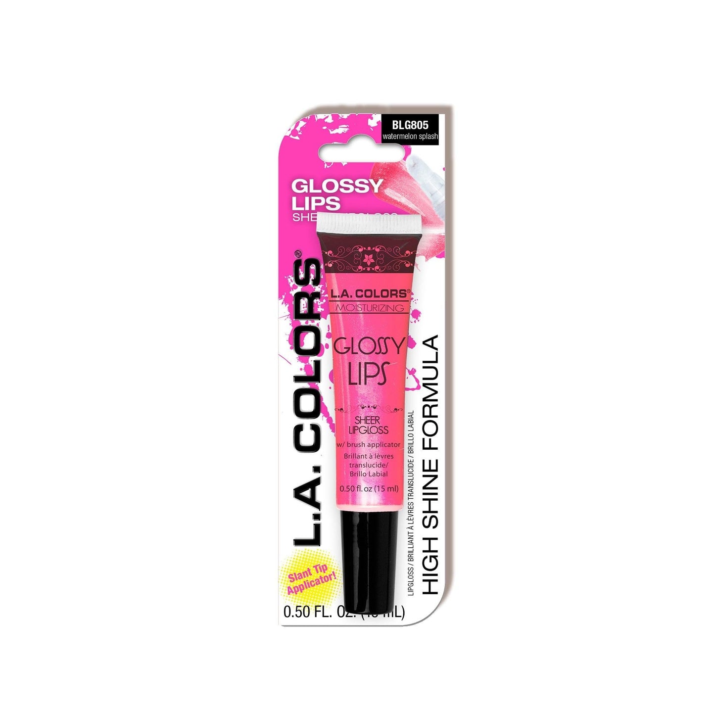 L.A. COLORS Glossy Lips Sheer Lipgloss (carded), BLG805 Watermelon Splash CBLG805 Beauty & Personal Care L.A. COLORS