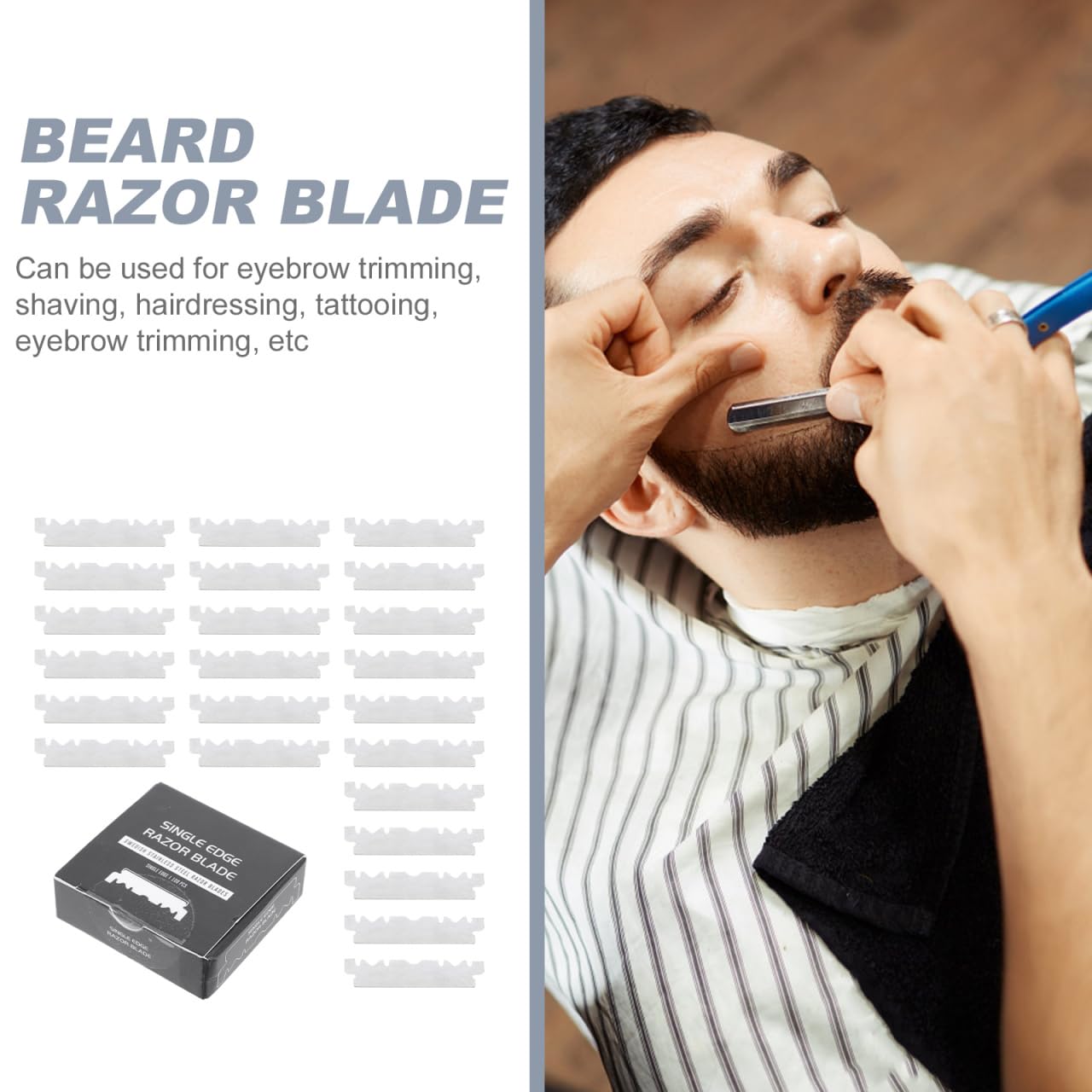 FOMIYES Stainless Steel Single Edge Razor Blades for Men Portable Face Razor for Beard Trimming Ideal for Barbers and Home Use 100 Pack Beauty and Personal Care FOMIYES
