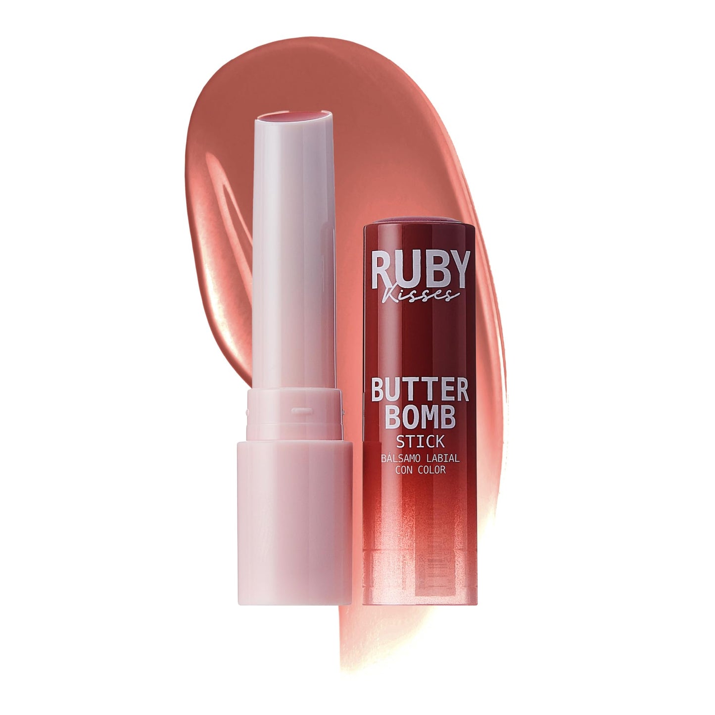 Ruby Kisses Butter Bomb Lip Balm, High Shine Tinted Lip Gloss, Ultra Hydrating Melting Lipstick With Shea Butter for Plumped Look, Lightweight Beauty and Personal Care Ruby Kisses