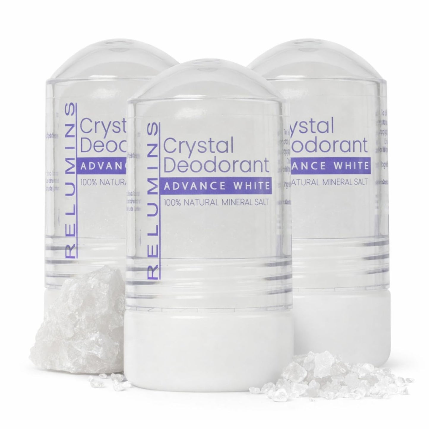 Relumins Crystal Deodorant, All-Natural Mineral Salt Roll-On, Non-Staining, Non-irritating, Aluminum-Free Deodorant with 24-Hour Odor Protection, Beauty and Personal Care Relumins