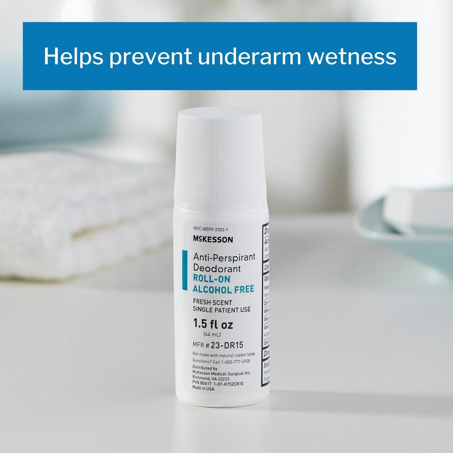 McKesson Antiperspirant Deodorant Roll-On Stick [Pack of 1] Mini Travel Size, Alcohol-Free, Fresh Scent, 1.5 fl oz Beauty and Personal Care Medi-Pak