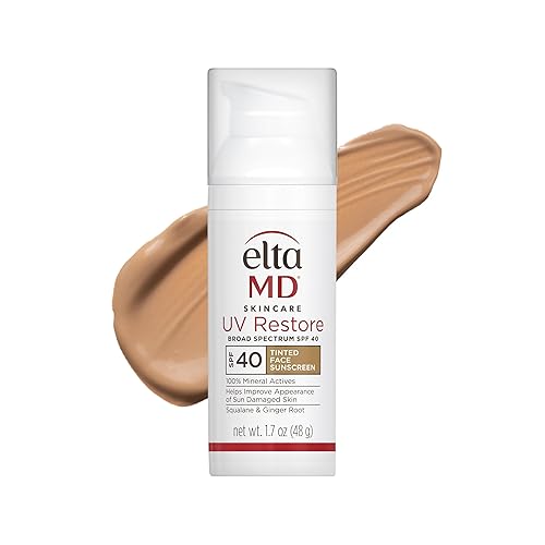 EltaMD UV Restore Tinted Sunscreen for Face SPF 40, Tinted Mineral Sunscreen for Sun Damaged Skin Repair Face, Anti Aging Zinc Oxide Moisturizer Beauty & Personal Care EltaMD