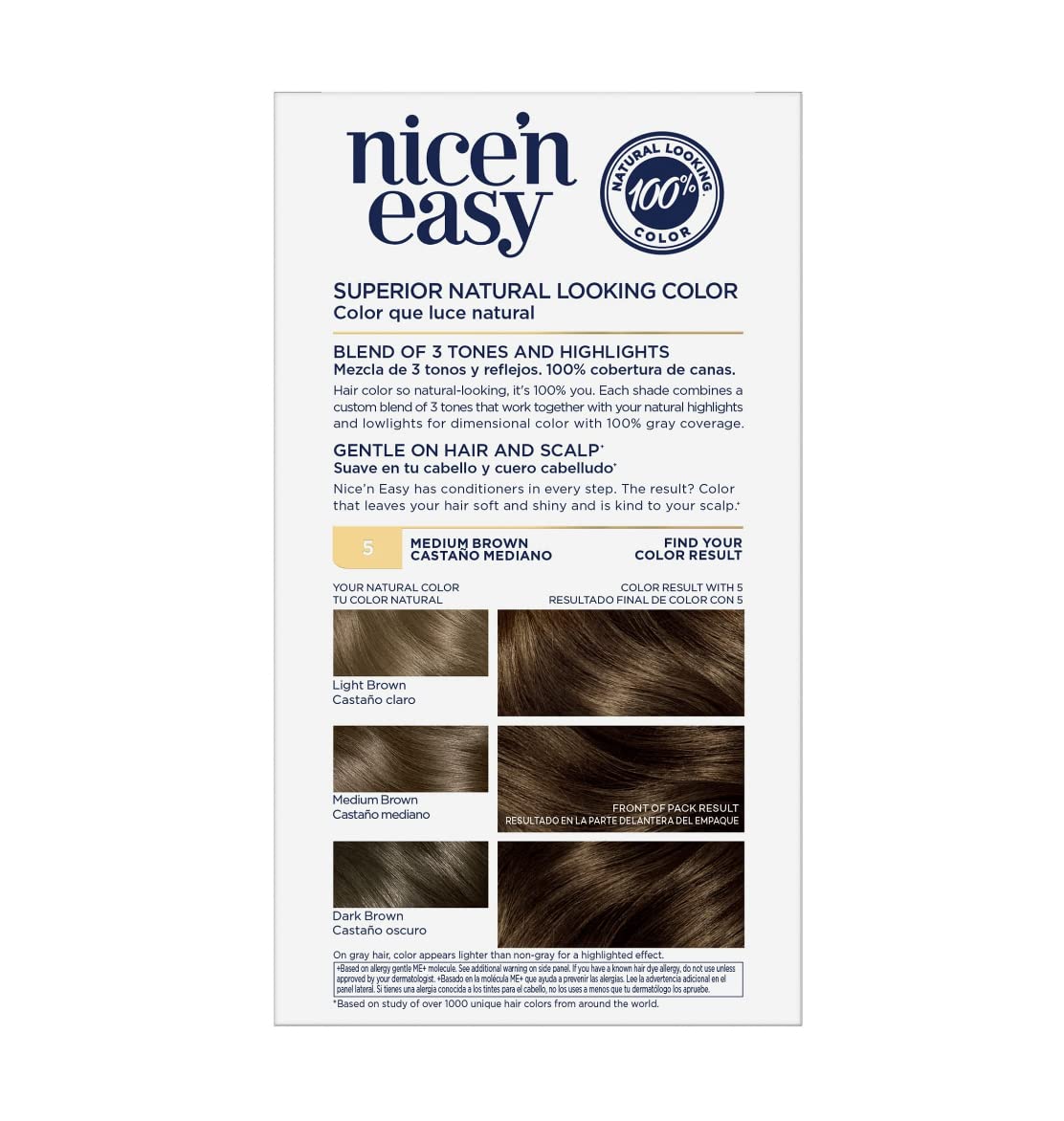 Clairol Nice'n Easy Permanent hair Color 5 Medium Brown Beauty & Personal Care Clairol