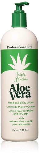 Triple Lanolin Aloe Vera Soothing Lotion (20 Fl Oz) - Professional Aloe & Lanolin Moisturizer for All Skin Types - Deeply Hydrating Hand and Body Beauty & Personal Care Triple Lanolin