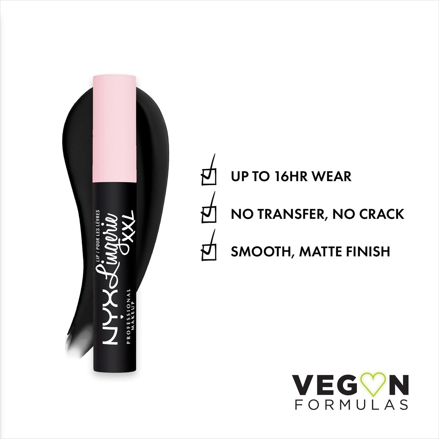 NYX PROFESSIONAL MAKEUP Lip Lingerie XXL Matte Liquid Lipstick - Naughty Noir (Black) Beauty & Personal Care NYX PROFESSIONAL MAKEUP