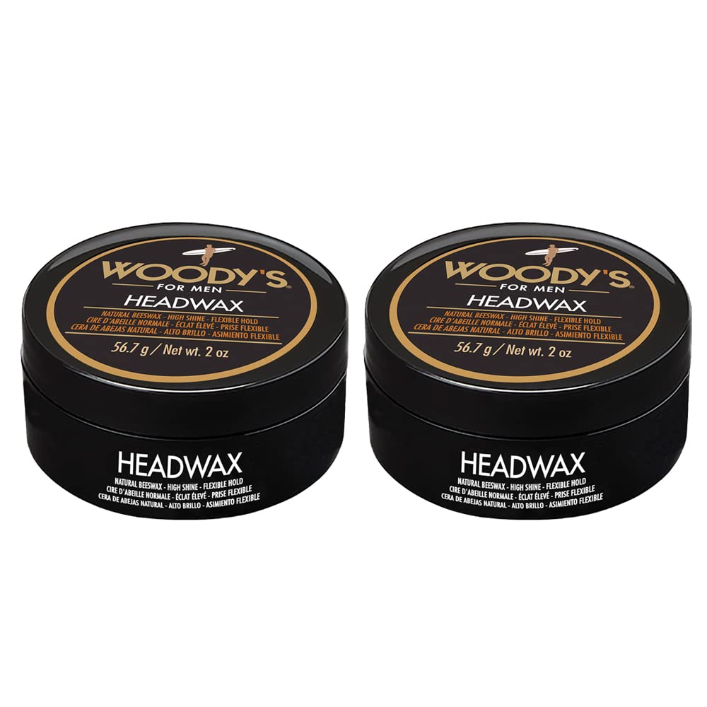 Woody's Headwax Hair Styling Pomade for Men, Natural Beeswax, High Shine, Flexible Hold, Non-Sticky, Moldable Men’S Hair Wax for All Hair Types, 2 Oz Beauty & Personal Care Woody's