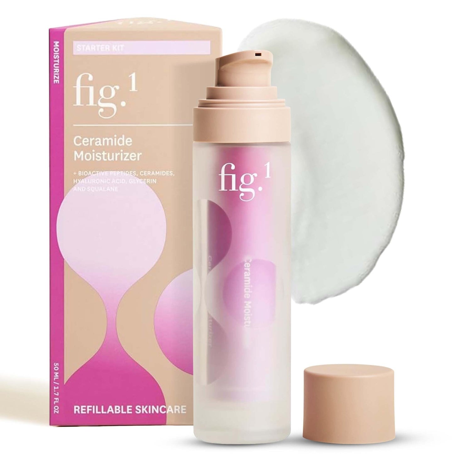 Fig.1 Ceramide Face Moisturizer for Women | Hydrating Daily Facial Moisturizer with Peptides, Hyaluronic Acid & Squalane | Lightweight Beauty & Personal Care Fig.1
