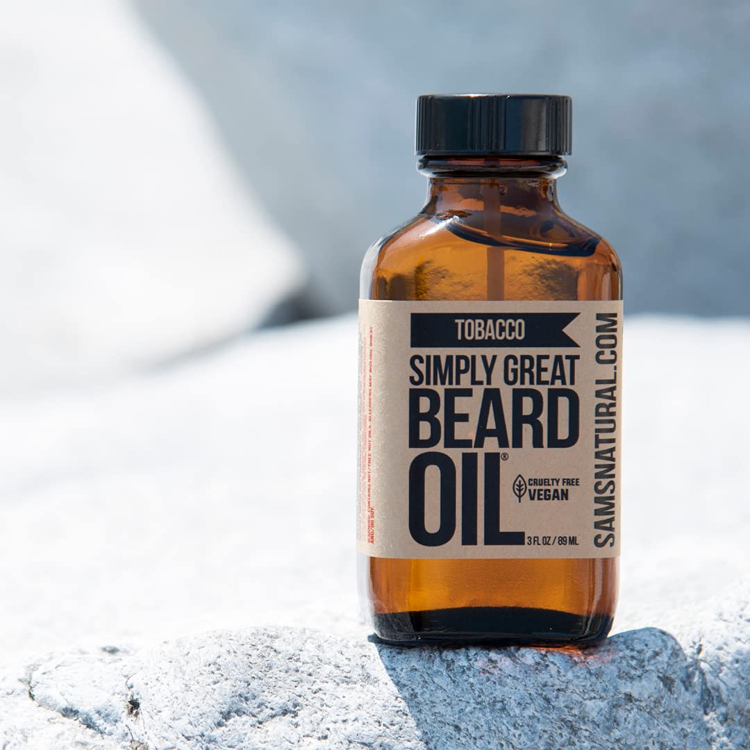 Simply Great Beard Oil - TOBACCO Scented Beard Oil - Beard Conditioner 3 Oz Easy Applicator - Natural - Vegan and Cruelty Free Care for Beards Beauty and Personal Care Simply Great Beard Oil