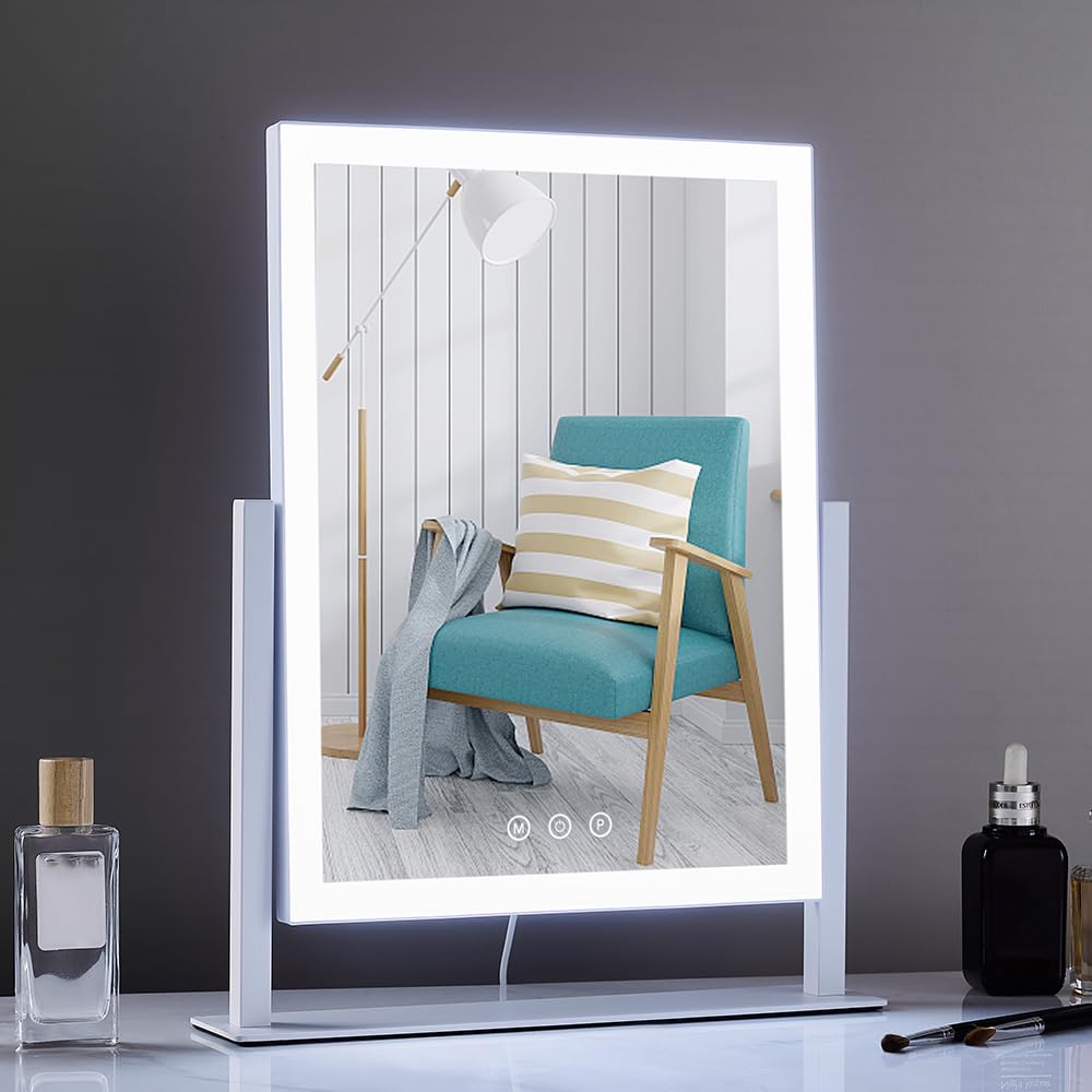HIEEY Lighted Makeup Mirror, Hollywood Vanity Mirror with Lights, Three Color Lighting Modes, and 5X Magnification Mirror, Smart Touch Control Beauty & Personal Care HIEEY