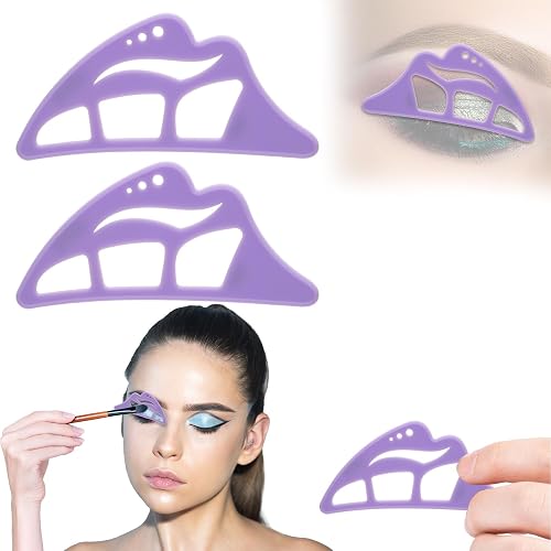 NFAMRZCAR 2PC Eyeshadow Stencil 5 in 1 Silicone Eyeshadow Tool,Reusable Eye Makeup Aid Stencils,Eye Makeup Aid, for Make Up Beginners&Women (Purple) Beauty & Personal Care NFAMRZCAR