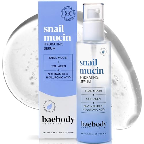 Baebody Snail Mucin Serum Moisturizer - Hydrating Serum for Face with Collagen - Snail Mucin Moisturizer for Youthful Skin - Korean Skin Care Beauty & Personal Care Baebody