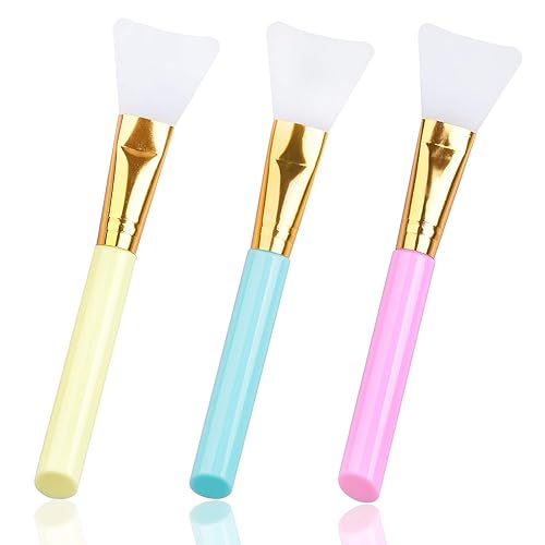 3 PCS Premium Silicone Face Mask Brush, AULLUA Mask Beauty Tool, Soft Silicone Facial Mud Mask Applicator Brush, Hairless Moisturizers, Body Lotion Beauty & Personal Care AULLUA