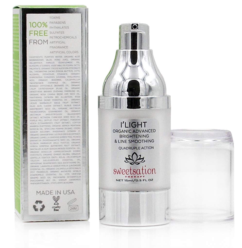 Sweetsation Therapy/YUNASENCE ILIGHT Organic Advanced Illuminating & Line Smoothing Eye Treatment, 0.5oz. For Dark Circles, Puffiness, Fine Lines. Beauty & Personal Care Sweetsation Therapy
