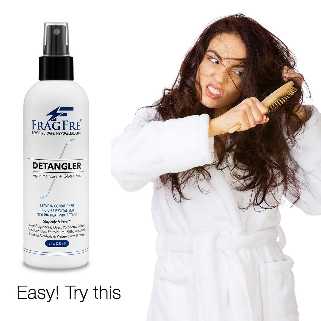 FRAGFRE Hair Detangler Spray, 8 oz - Leave in Conditioner for Sensitive Skin and Scalp - Styling Heat Protectant Spray - Gluten Free Vegan Cruelty Beauty & Personal Care FRAGFRE