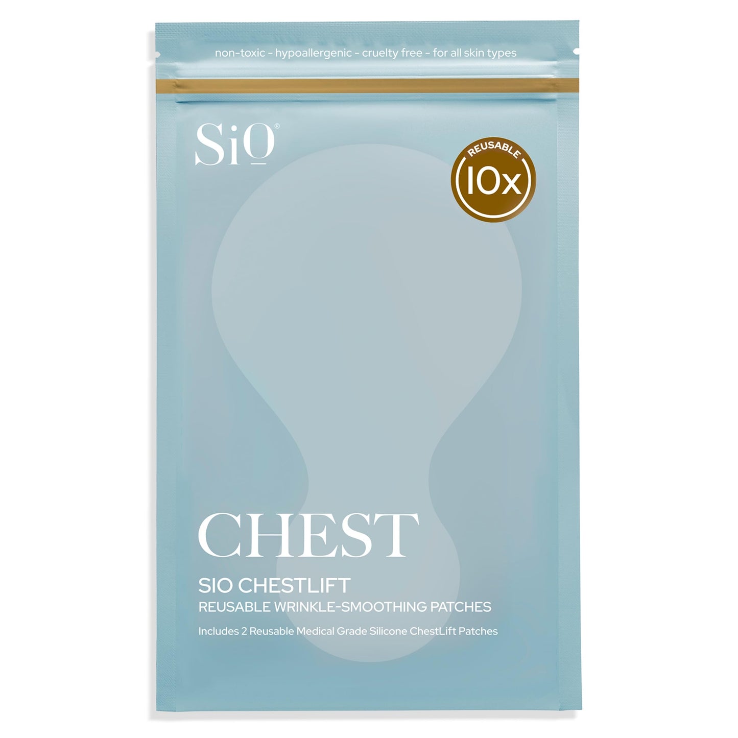 SiO Beauty ChestLift - Wrinkle-Smoothing, Medical-Grade Silicone Patches for Chest Fine Lines - Reusable Up to 10x - Cruelty-Free Beauty & Personal Care SiO