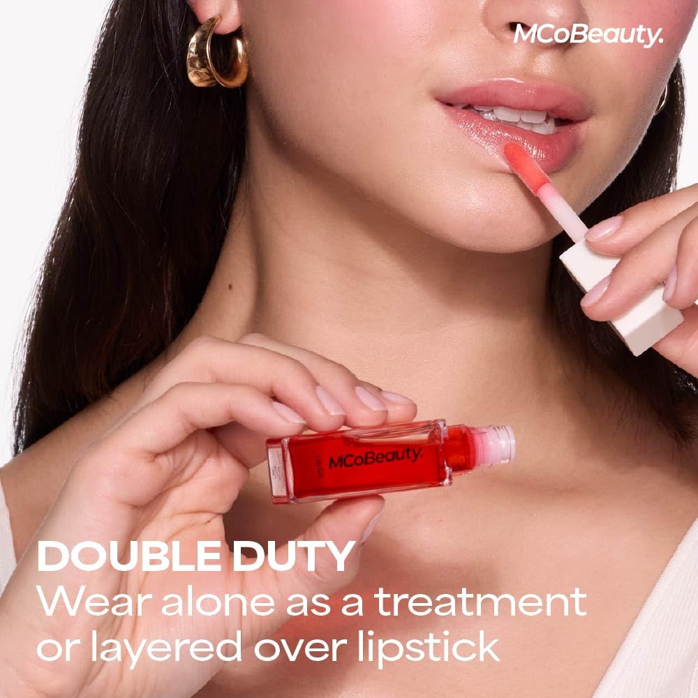 MCoBeauty Lip Oil Hydrating Treatment Tinted Lip Gloss - Sheer Red Beauty and Personal Care MCoBeauty