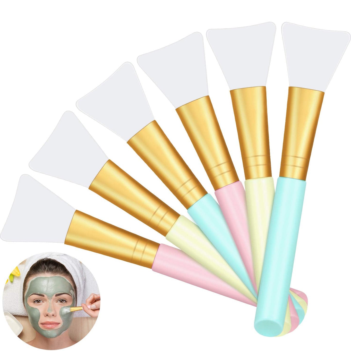 Boao 12pcs Silicone Face Mask Brushes – Soft Applicator Tools for Mud Masks, Sleeping Masks, Body Lotion & Body Butter Beauty & Personal Care Boao