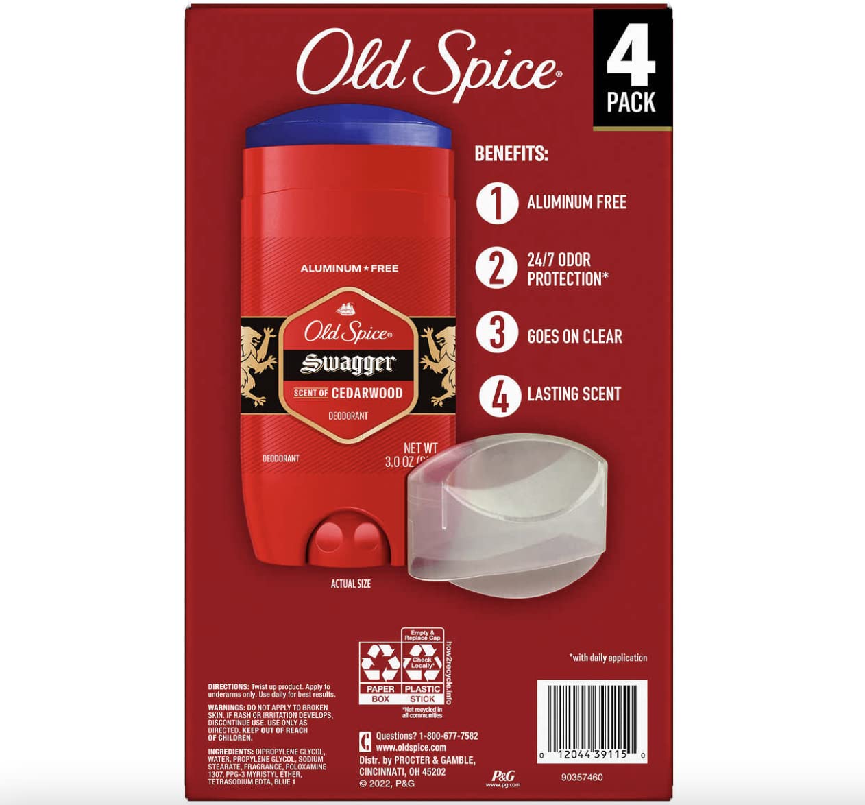 Old Spice Swagger Deodorant Aluminum Free 3 oz, 4-pack Beauty and Personal Care binoa