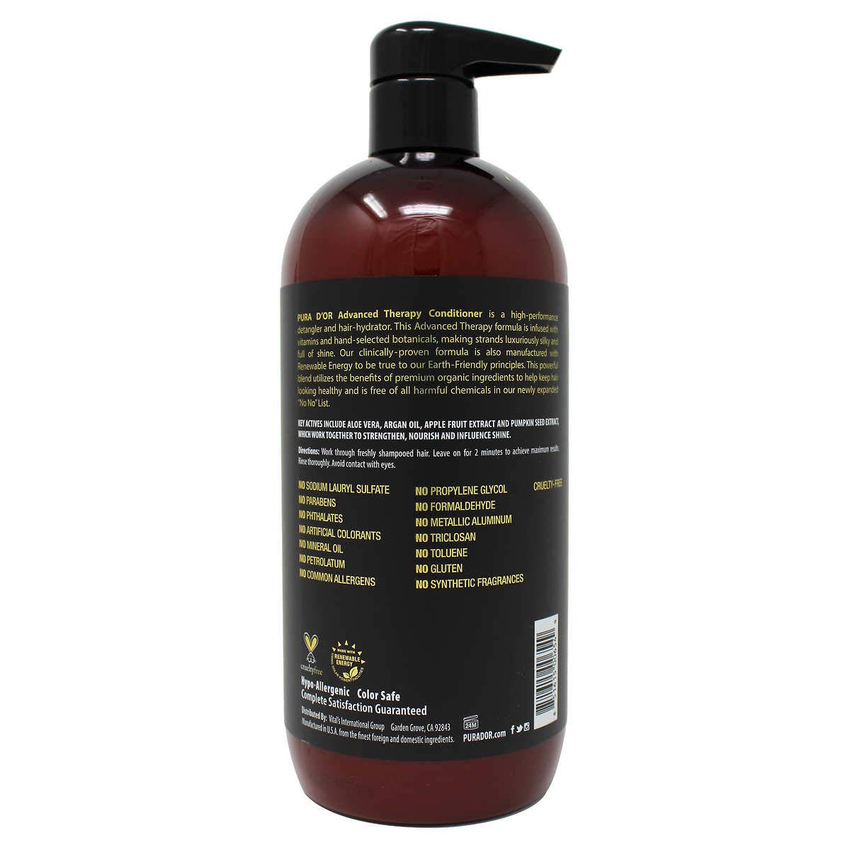 PURA D'OR Advanced Therapy System Clinically Proven to Reduce Hair Thinning - Paraben Free, Argan Oil Scent - Shampoo and Conditioner Set for Fine Beauty & Personal Care PURA D'OR
