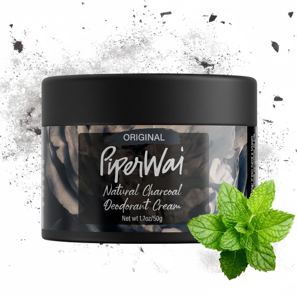 PiperWai Natural Deodorant w/Activated Charcoal - 24-Hour Sweat Protection, Vegan, Aluminum Free Deodorant for Women & Men - Travel Essential Shark Beauty and Personal Care PiperWai