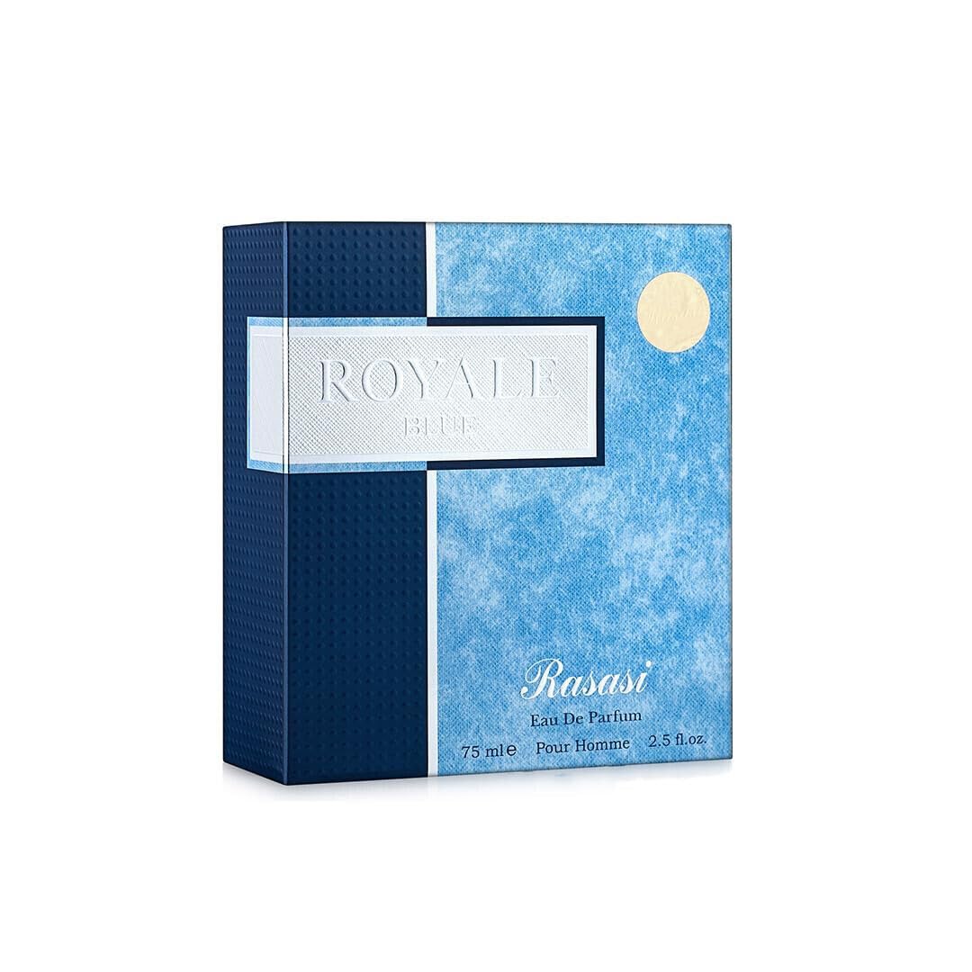 RASASI Royale Blue for Men EDP - Eau De Parfum 75 ML (2.5 oz) | Mellow Blend of Cucumber, Melon with Strong Woody Notes | Signature Dubai Perfumery. Beauty & Personal Care RASASI