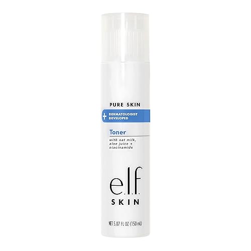 e.l.f. Skin Pure Skin Toner, Gentle, Soothing & Exfoliating Daily Toner for A Smoother-Looking Complexion, Made with Oat Milk, Aloe Juice Beauty & Personal Care e.l.f.