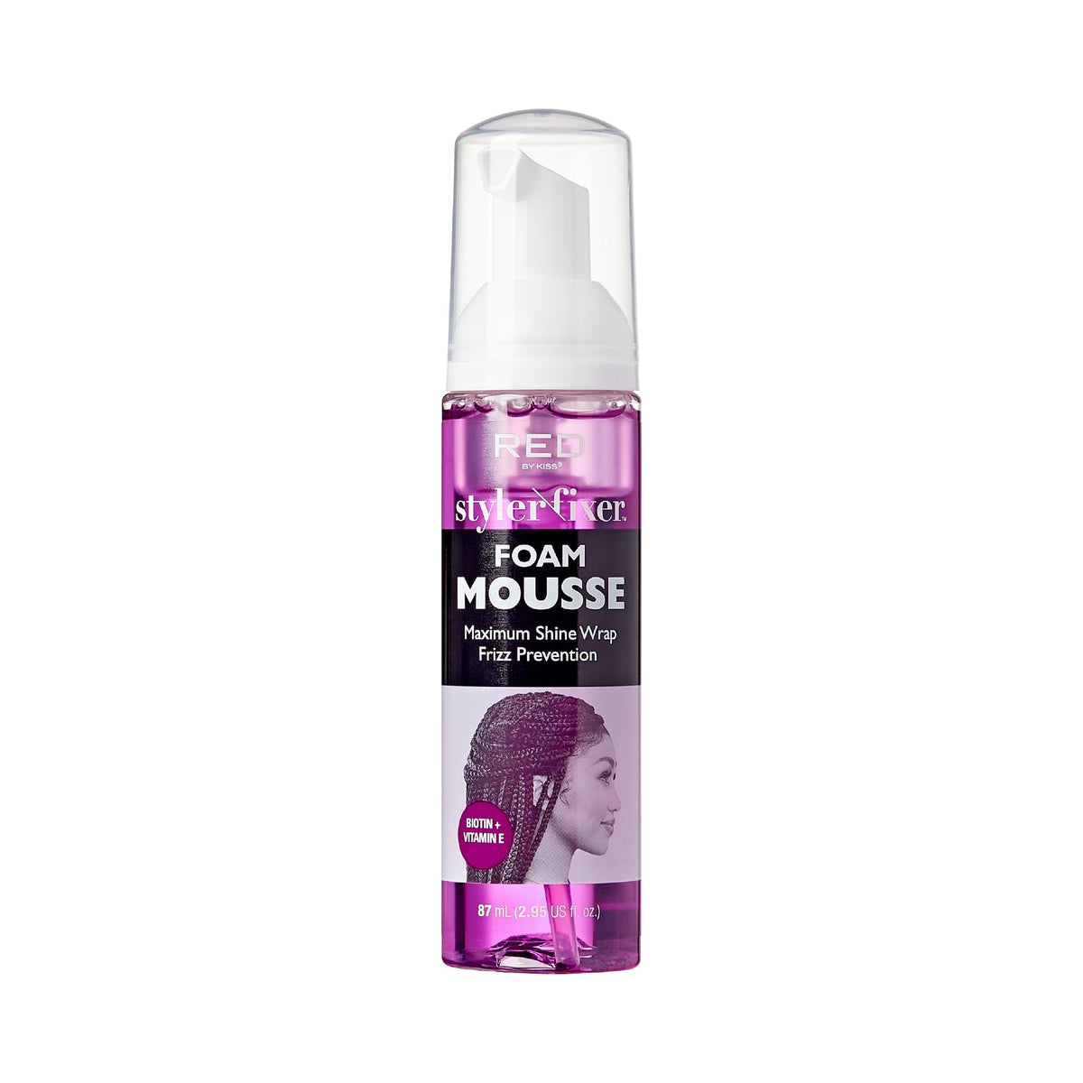 Red by Kiss Foaming Mini Travel Size Mousse, Maximum Shine Wrap Mousse, Reduce & Prevent Frizz, Define Curls, Hold Styles, Nourishes Dry & Crips Hair Beauty & Personal Care Red by Kiss