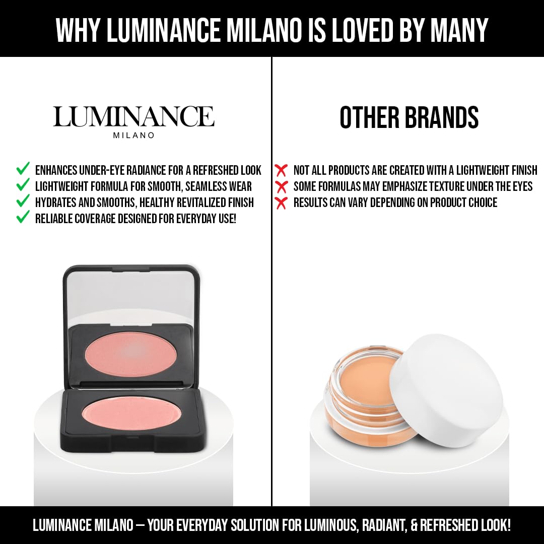 Original Luminance Milano Under Eye Brightener Pink - Lightweight Pink Under Eye Corrector for Dark Circles and Fine Lines - Vegan Concealer Beauty and Personal Care Luminance Milano