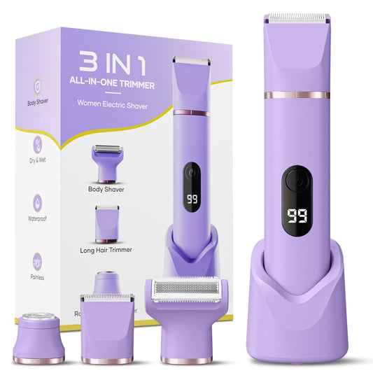 Bikini Trimmer for Women, Tiovara Electric Razor for Private Area, Painless Pubic Hair Trimmer with Charging Dock, IPX7 Waterproof Wet & Dry Lady Beauty and Personal Care tiovara
