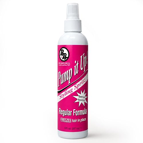Bronner Bros Pump It Up! Styling Spritz Regular - Fast-Drying Hair Spray with Silk Amino Acids & Vitamin B5 to Enrich & Protect - No Build-Up Beauty & Personal Care Bronner Bros