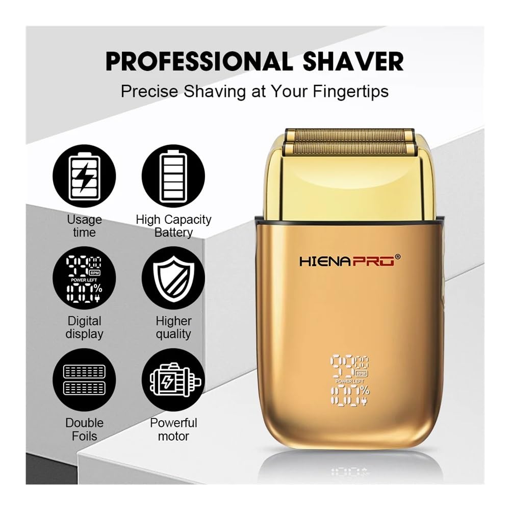Razors 10,000 RPM High Power Men's Razor - Wireless use of Precision Trim, USB Charging, Powerful, Designed for Home Electric Razors(HYN-809golden) Beauty and Personal Care EWKYLSEM