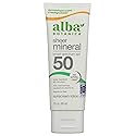 Alba Botanica Mineral Sunscreen Lotion SPF 50, Broad Spectrum, Fragrance Free, 3 Fl Oz (Packaging May Vary) Beauty & Personal Care Alba Botanica