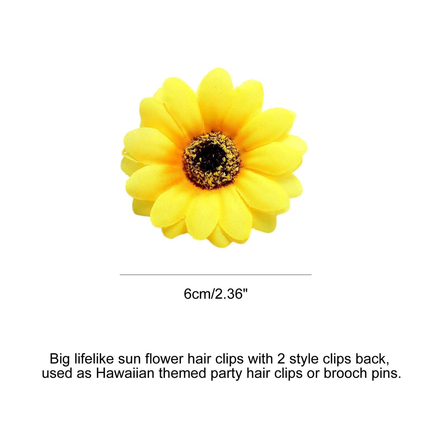 Lawie 16 Pack Artificial Fake Yellow Small Daisy Sunflower Hair Clips Floral Hairpins Alligator Barrettes Brooches Pins Wedding Hawaiian Party Silk Beauty & Personal Care Lawie