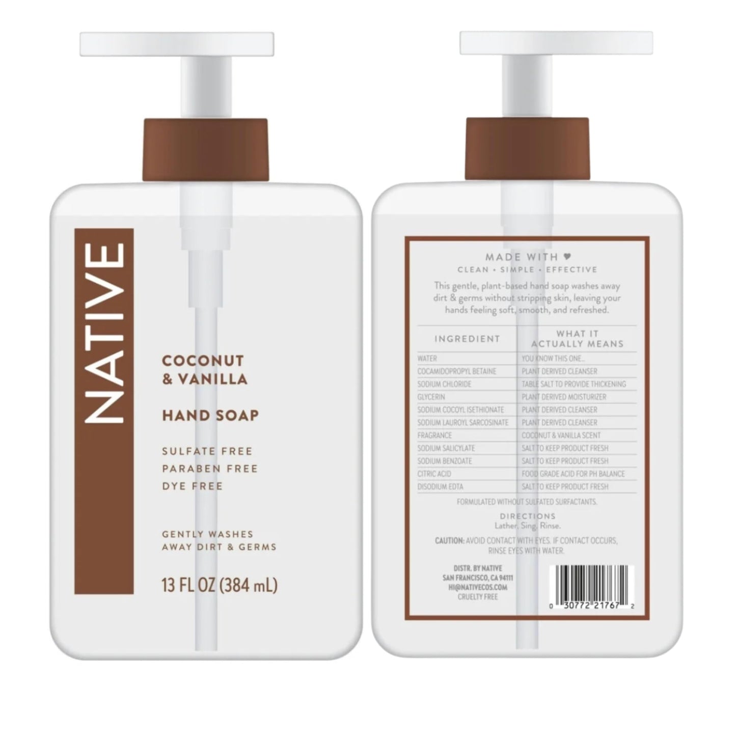Native Hand Soap Set, Cherry & Vanilla Macaron and Coconut & Vanilla, Sulfate-Free, 13 Fl Oz, 2-Pack Beauty & Personal Care Native