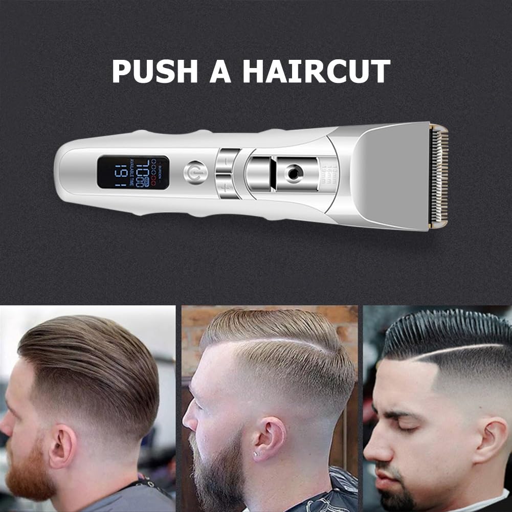 GLESVOWIO Hair Clippers Men USB Rechargeable Beard Razor Trimmer Electric Clipper Barber Cutter with LCD Display Screen Beauty and Personal Care GLESVOWIO