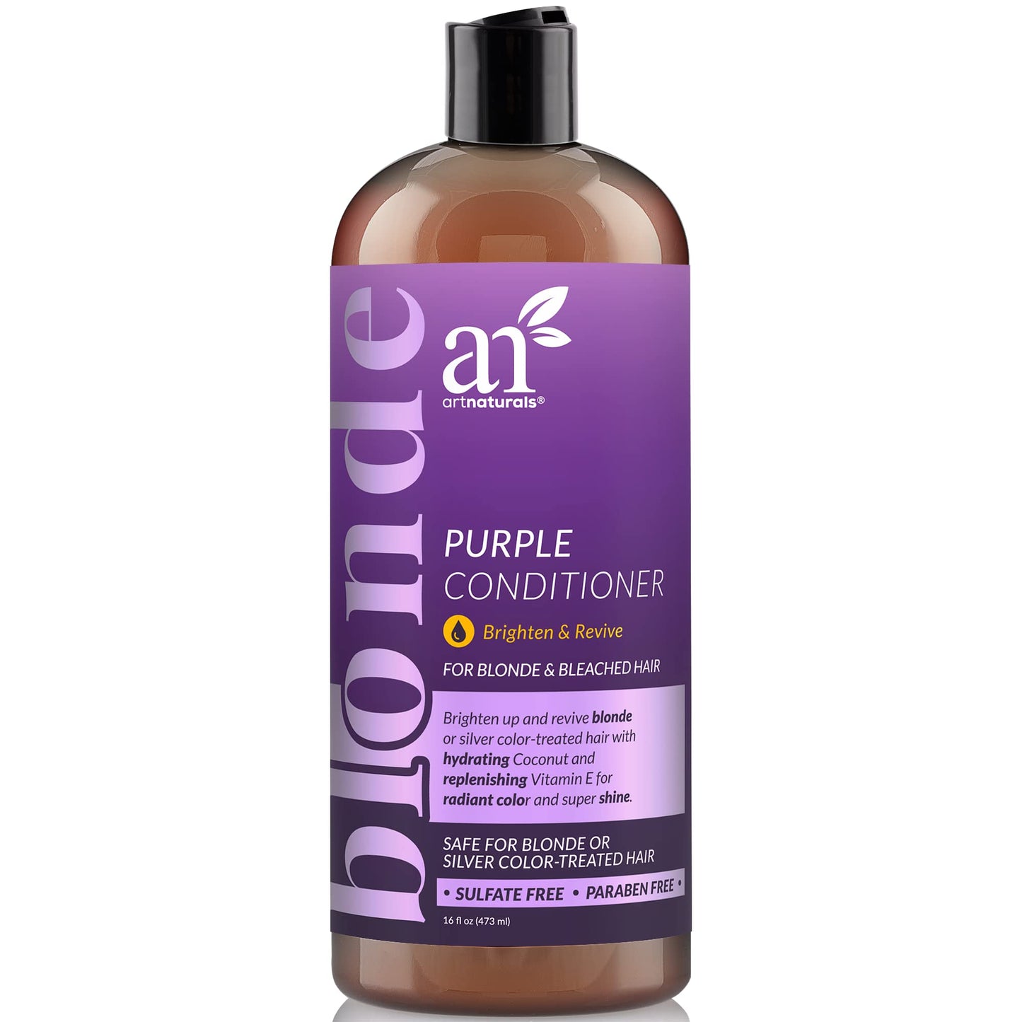 Artnaturals Purple Conditioner - (16 Fl Oz / 473ml) - Protects, Balances and Tones - Bleached, Color Treated, Silver, Brassy and Blonde Hair - Sulfate Beauty & Personal Care Artnaturals