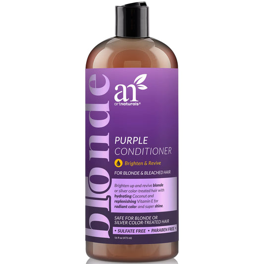 Artnaturals Purple Conditioner - (16 Fl Oz / 473ml) - Protects, Balances and Tones - Bleached, Color Treated, Silver, Brassy and Blonde Hair - Sulfate Beauty & Personal Care Artnaturals