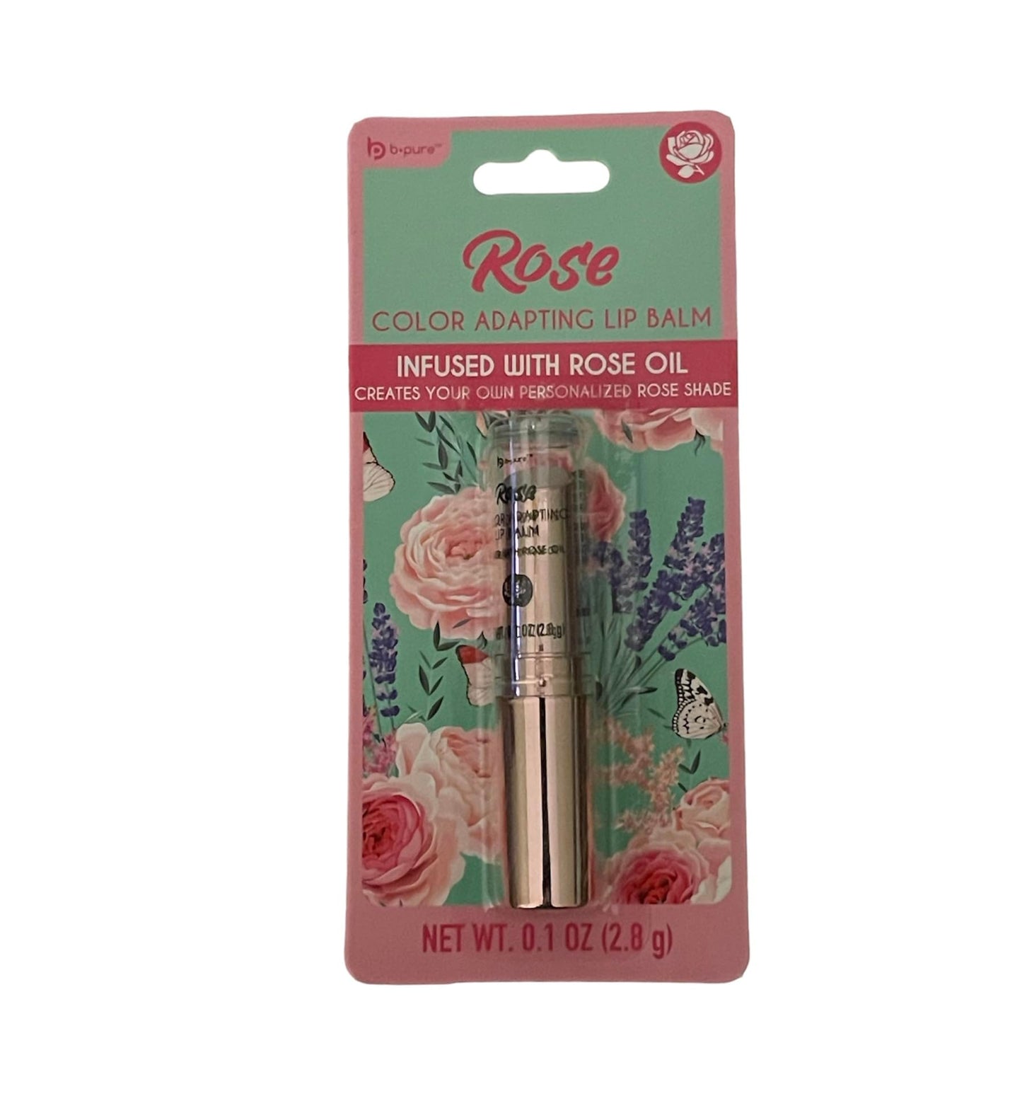 b.pure Tinted Rose Oil Lip Balm in Clear Beauty and Personal Care b.pure