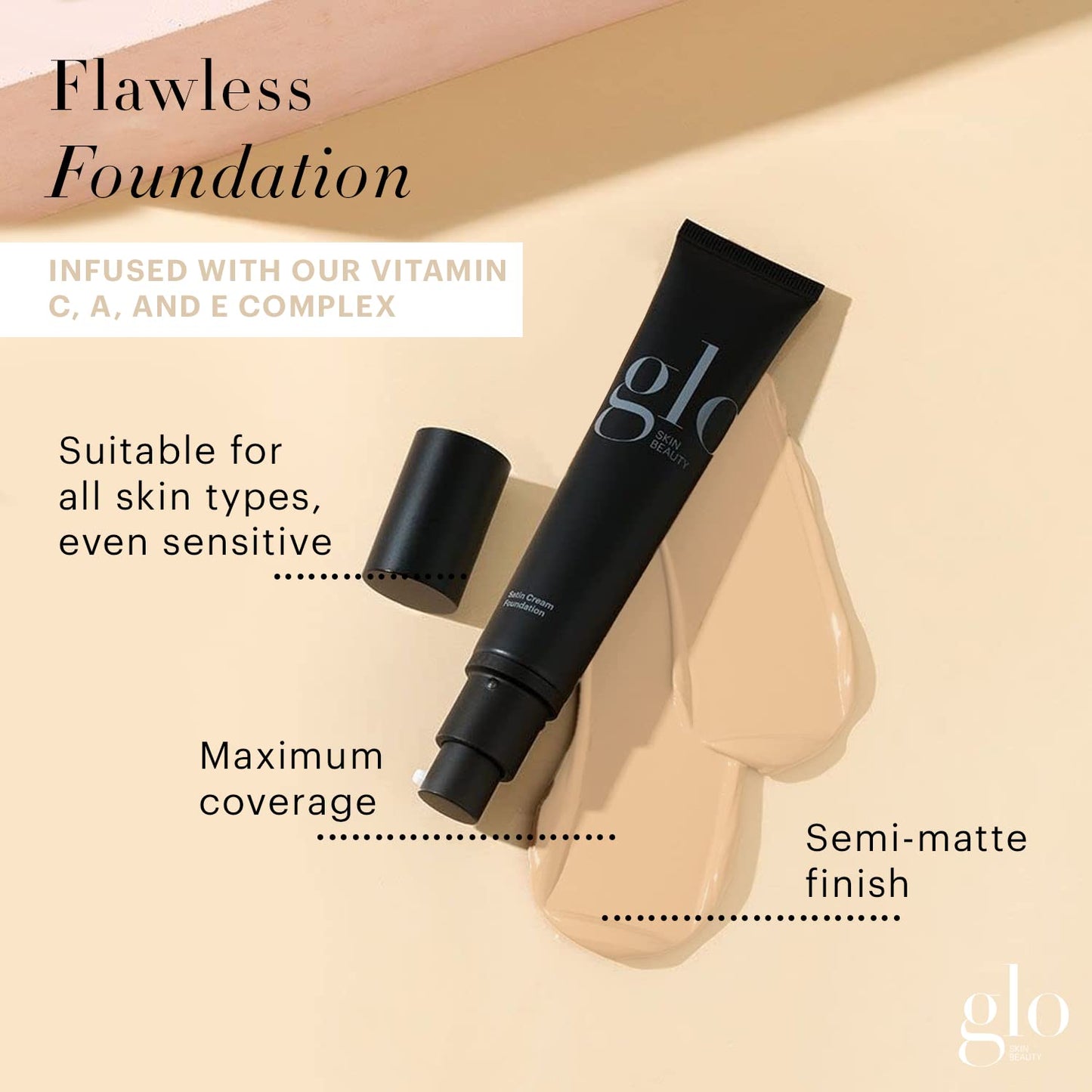 Glo Skin Beauty Satin Cream Foundation Makeup for Face, Natural Light - Full Coverage, Semi Matte Finish, Conceal Blemishes & Even Skin Tone Beauty & Personal Care Glo Skin Beauty